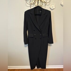 Express Black Women's Blazer Dress with Front Slit
